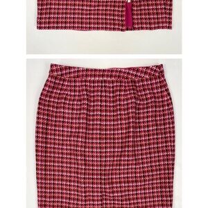 Talbots Womens Tweed Pencil Skirt Size 8 Pink Wool Blend Career Preppy Zipper